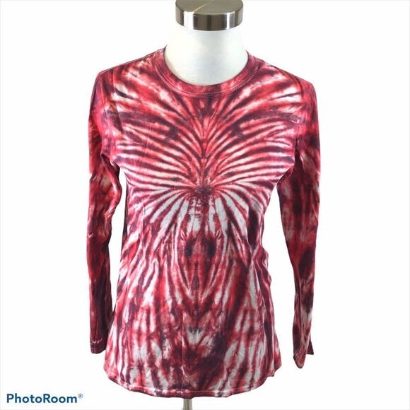 Ladies Gildan Long Sleeved Tie Dyed T-Shirt Small - Picture 8 of 10